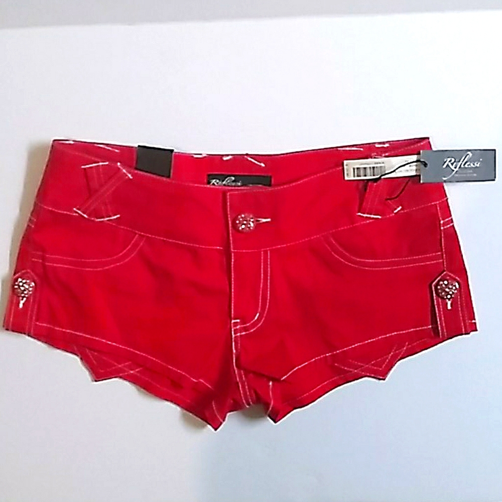 Red low rise shorts